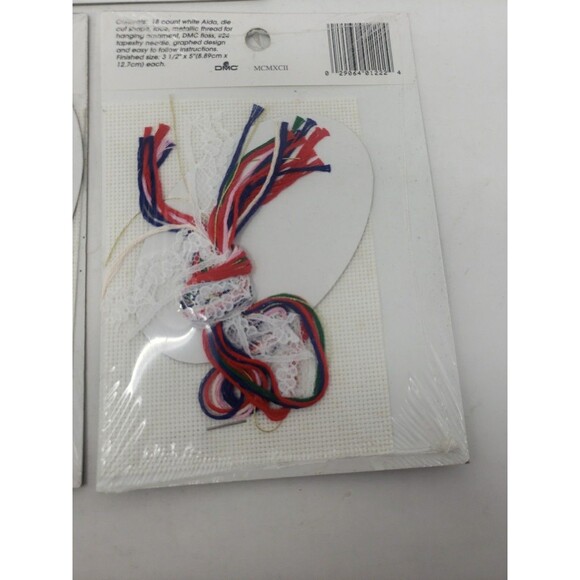 Lace Ornament Kits VTG 1992 Designs For The Needle Goose Cat Nap Santa NOS - Picture 9 of 16